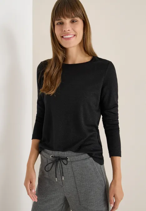 Glitzerndes Jersey Shirt Black