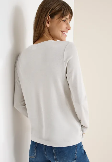 Glitzerndes Jersey Shirt light greige