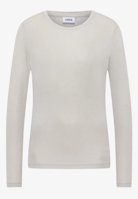 Glitzerndes Jersey Shirt light greige