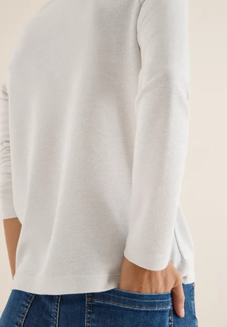 Glitzerndes Jersey Shirt light greige