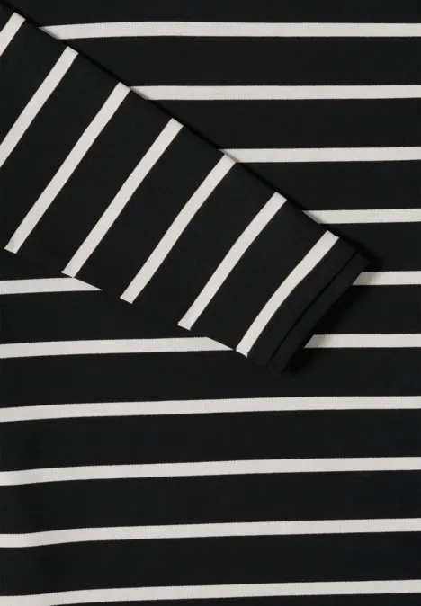 Gestreiftes Kapuzenshirt Black