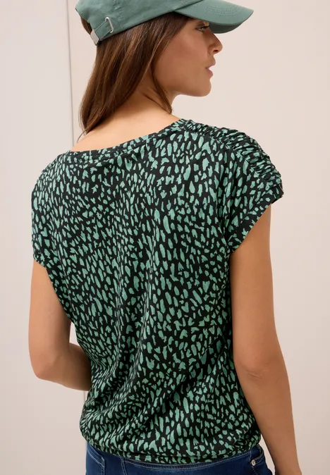 Shirt mit Raffung ink green