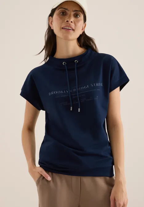 Funnel Neck T-Shirt urban dark blue