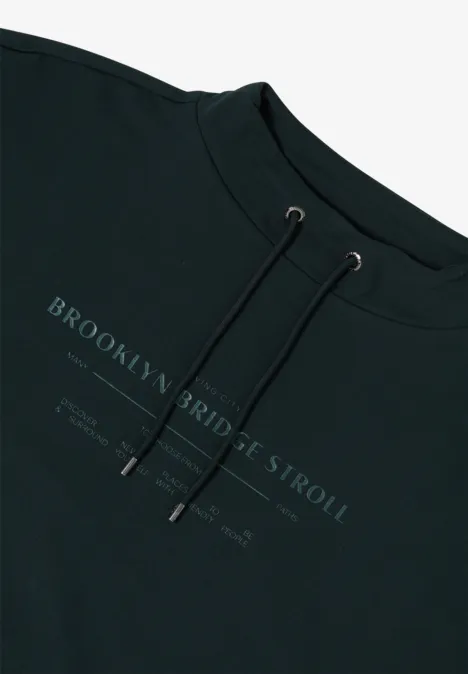 Funnel Neck T-Shirt ink green