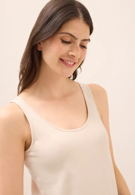 Langes Basic Top oat milk beige