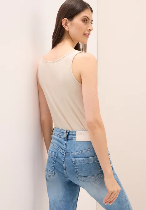 Langes Basic Top oat milk beige
