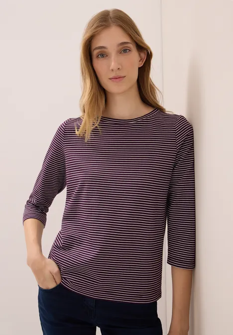 Gestreiftes Shirt eggplant red