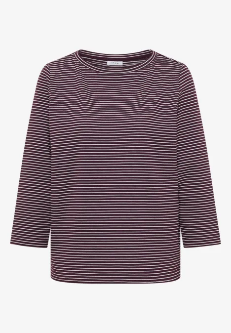 Gestreept shirt eggplant red