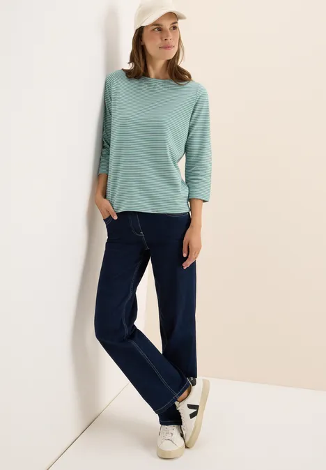 Gestreiftes Shirt jewel green