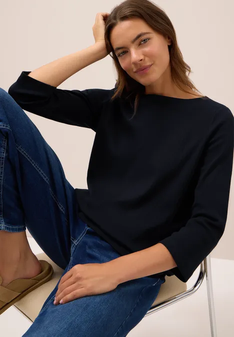 Basic Ripp-Shirt urban dark blue