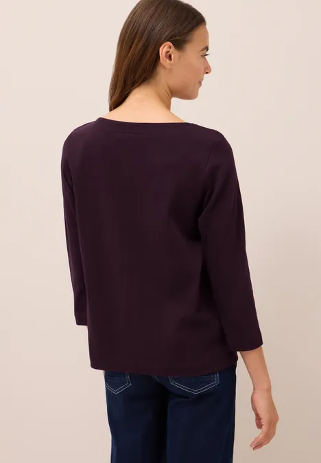 Basic Ripp-Shirt eggplant red