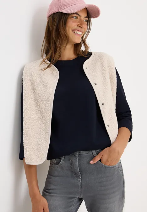 Slub Shirt mit Rundhals urban dark blue