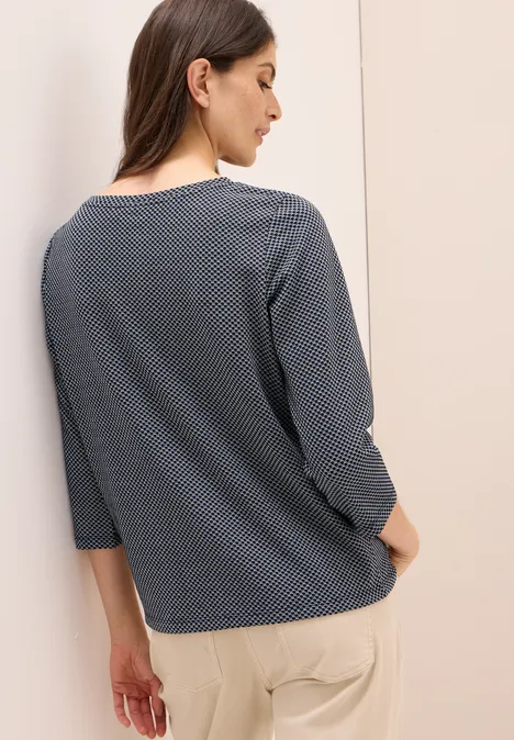 Two Tone Strukturshirt urban dark blue