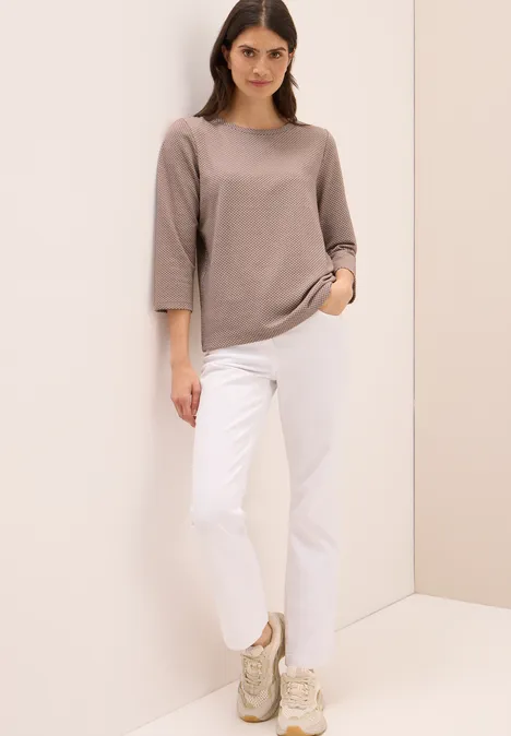 Two Tone Strukturshirt natural taupe