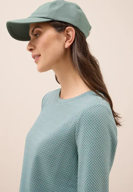 Two Tone Strukturshirt jewel green