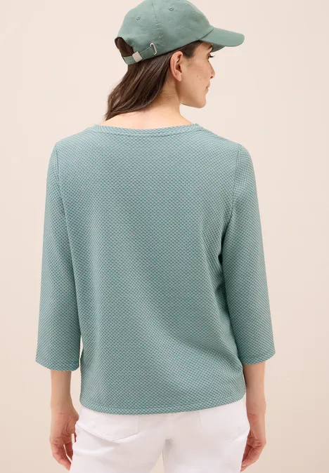 Two Tone Strukturshirt jewel green