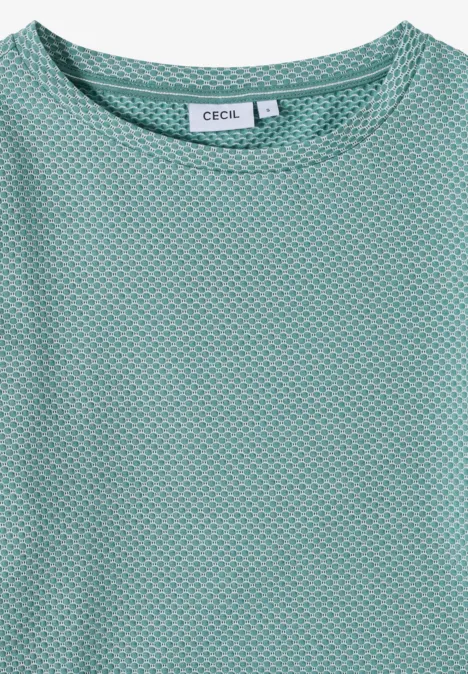 Two Tone Strukturshirt jewel green