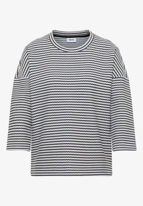Gestreiftes Strukturshirt urban dark blue