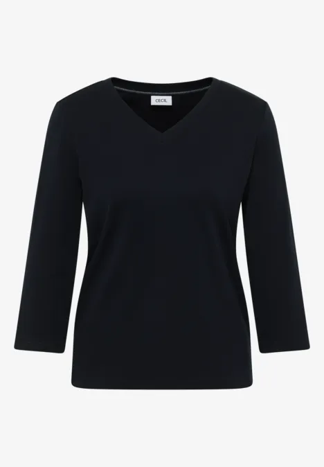 Basic V-Neck Shirt urban dark blue