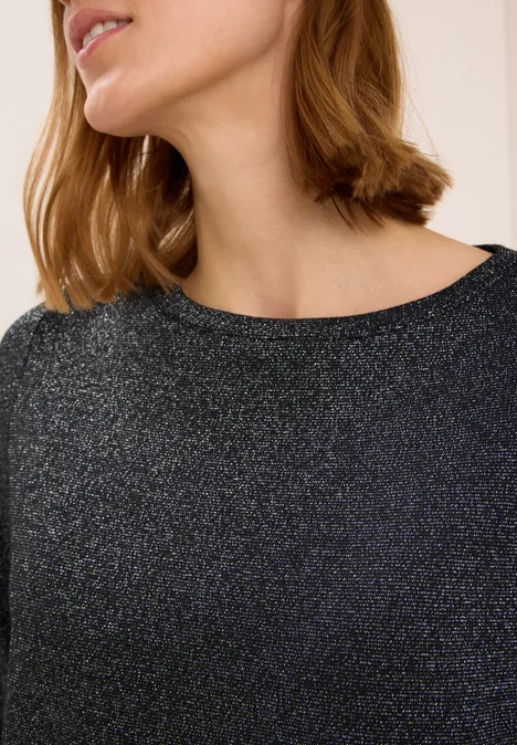 Shirt mit Glitzerdetails Black