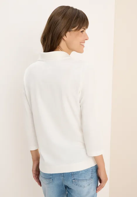 Poloshirt mit Knopfdetail vanilla white