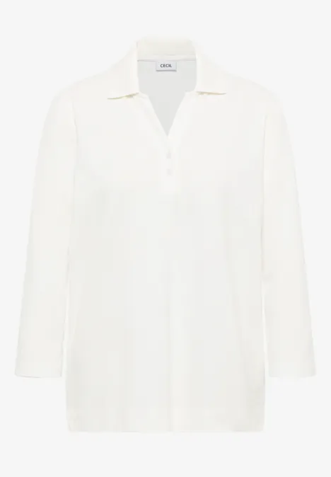 Poloshirt mit Knopfdetail vanilla white