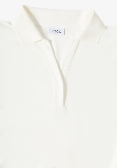 Poloshirt mit Knopfdetail vanilla white