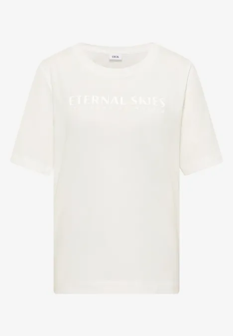 T-Shirt mit Wording Artwork vanilla white