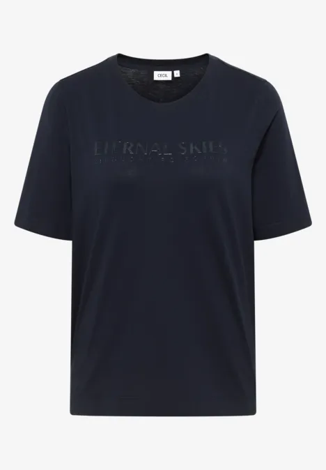T-Shirt mit Wording Artwork urban dark blue