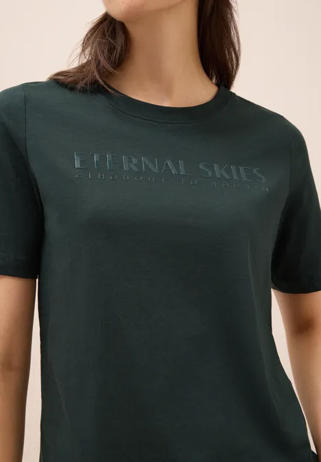 T-Shirt mit Wording Artwork ink green
