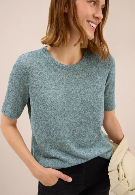 Leichtes Strick-Look T-Shirt jewel green