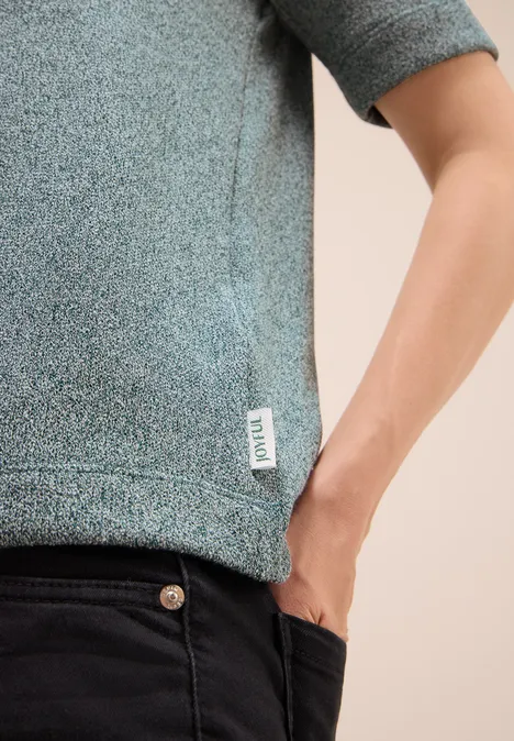 Leichtes Strick-Look T-Shirt jewel green