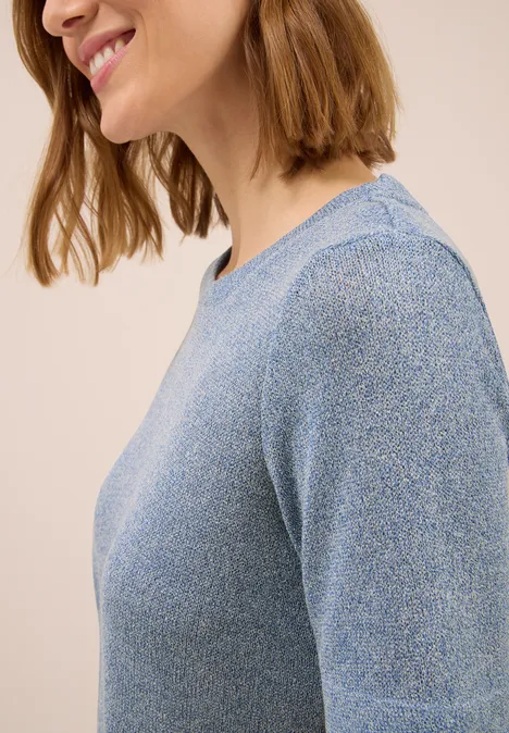 Leichtes Strick-Look T-Shirt light sky blue
