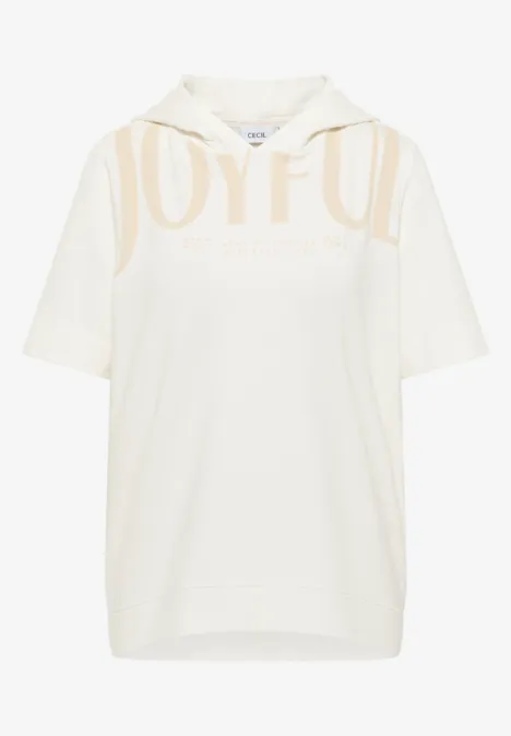 Kapuzenshirt mit Wording vanilla white