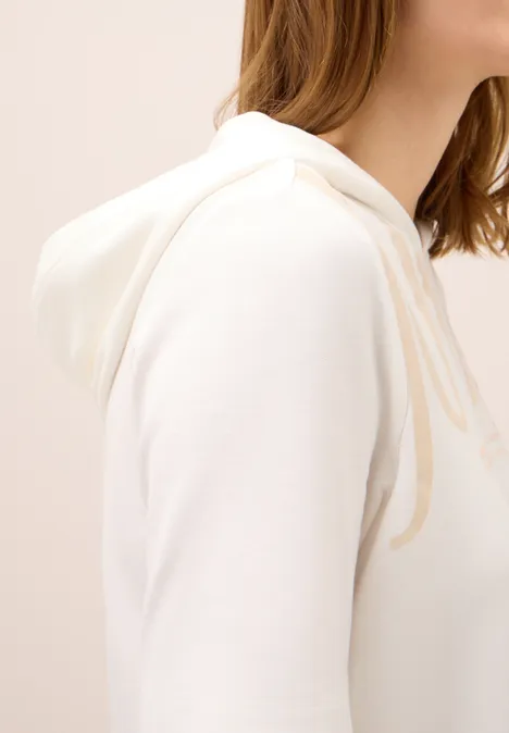 Kapuzenshirt mit Wording vanilla white