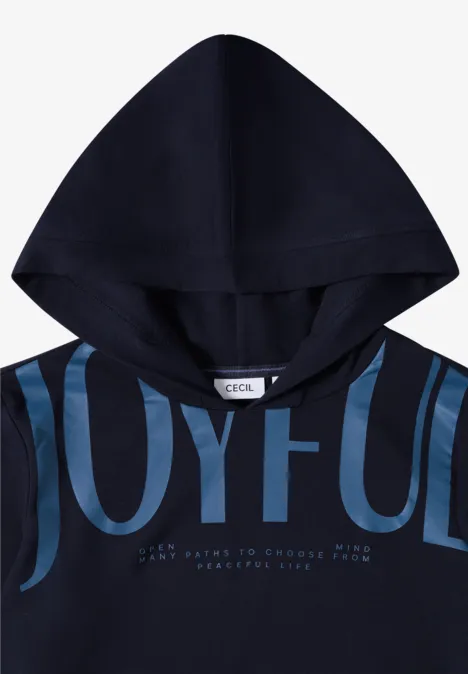 Kapuzenshirt mit Wording urban dark blue