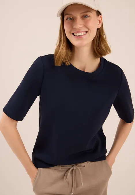 Softes Cupro Touch T-Shirt urban dark blue