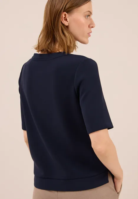 Softes Cupro Touch T-Shirt urban dark blue