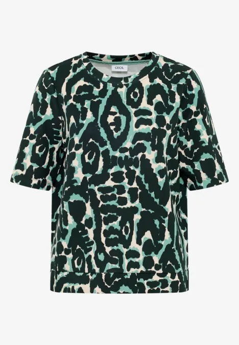 Cupro Touch Print-Shirt ink green