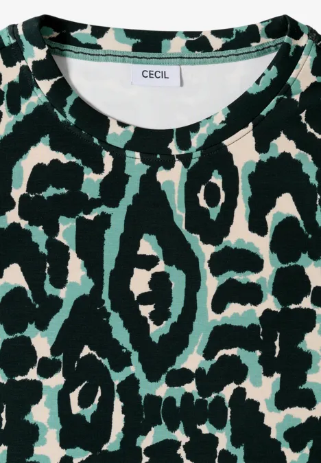 Cupro Touch Print-Shirt ink green