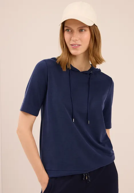 Piquée Hoodie Shirt urban dark blue