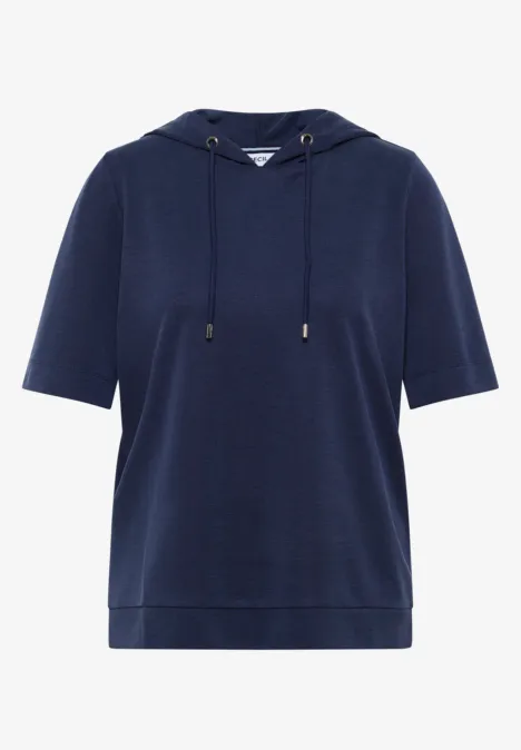 Piqué Hoodie Shirt urban dark blue