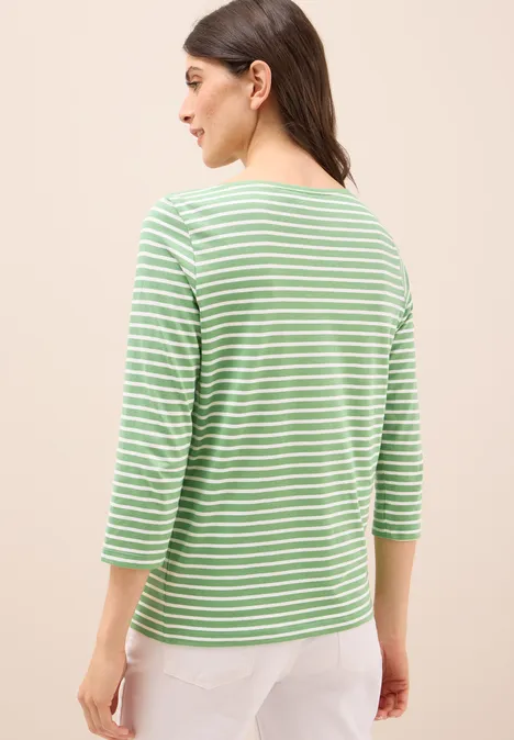 Gestreiftes Shirt fennel green