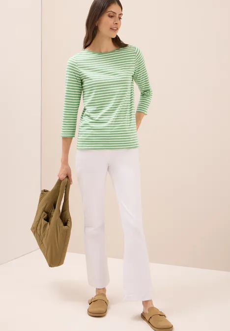 Gestreiftes Shirt fennel green