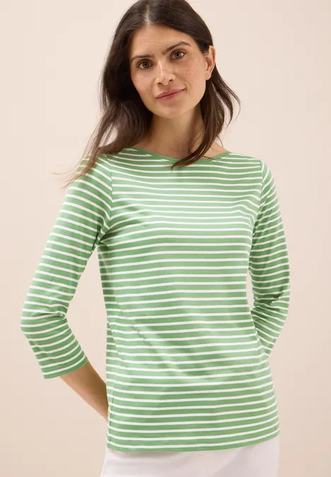 Gestreiftes Shirt fennel green