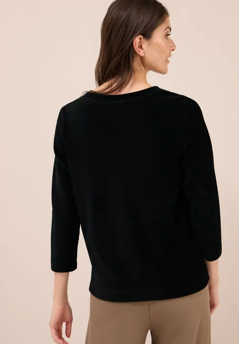 Cordshirt in Unifarbe ink green
