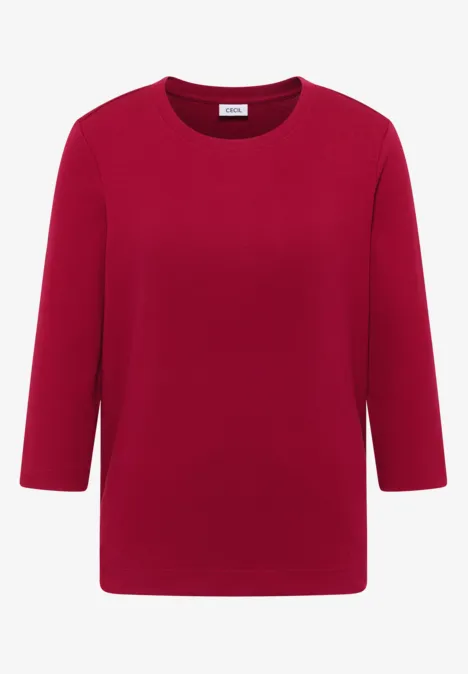 Shirt mit Rippstruktur beaujolais red