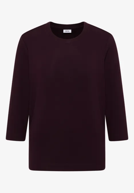 Shirt mit Rippstruktur eggplant red