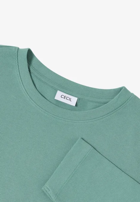 Shirt mit Rippstruktur jewel green