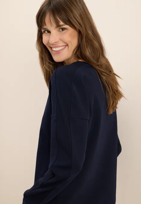 Shirt mit Rippstreifen urban dark blue
